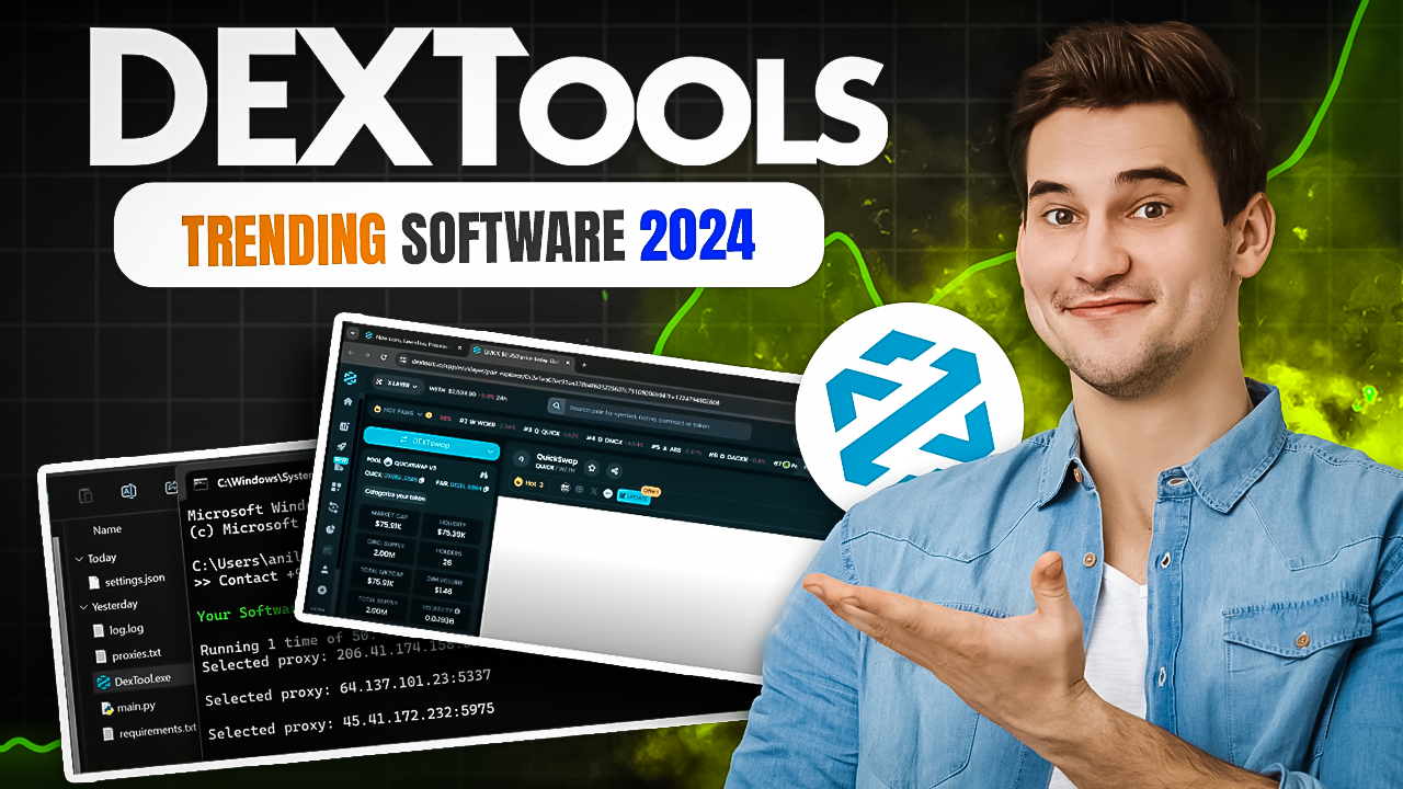 dextools trending software 2024 youtube channel video thumbnail design