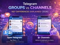 Telegram groups vs channels infographic guide